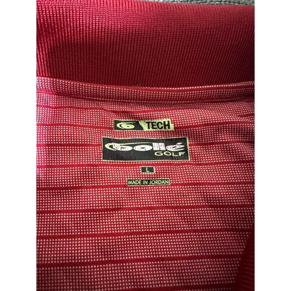 Bolle Golf Men's‎ L Striped Red Short Sleeve Shirt